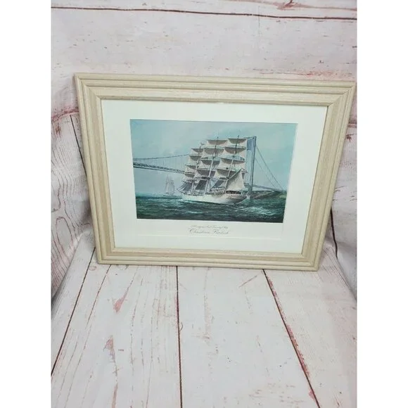 A Wilton Industries Charles Chas Lundgren Norwegian Sail Training Ship Painting